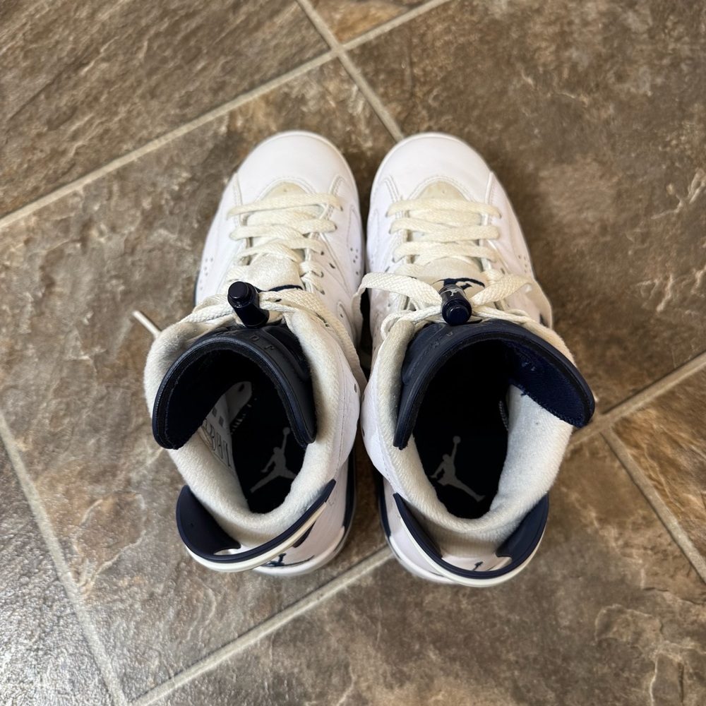 Air Jordan 6 Retro GS White Midnight Navy 4.5 Women - Picture 7 of 12